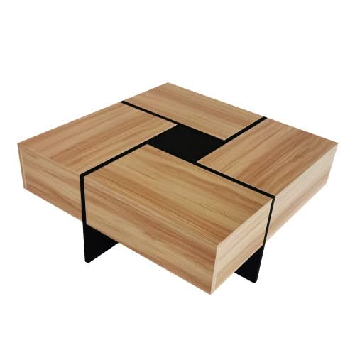 Coffee Table With  Hidden Storage Compartments - Loeske