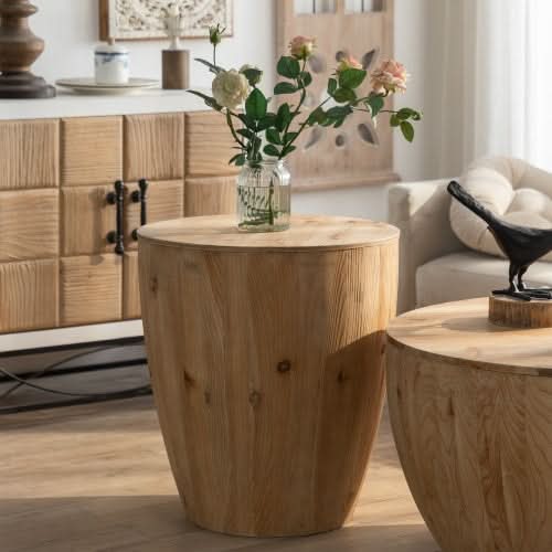 Vintage Style Bucket Shaped Coffee Table - Loeske