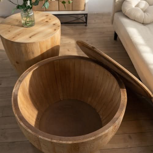 Vintage Style Bucket Shaped Coffee Table - Loeske