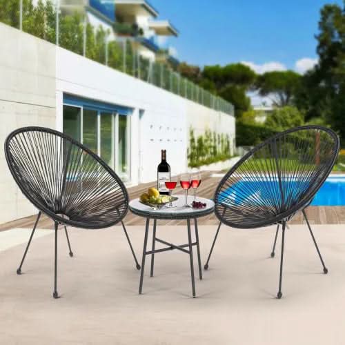 Terrace Bistro Conversation Set With Side Table - Loeske