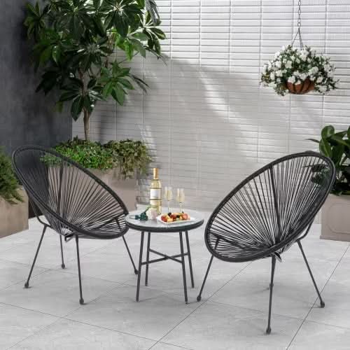 Terrace Bistro Conversation Set With Side Table - Loeske