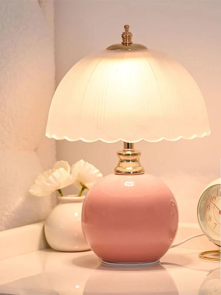 Ceramic & Glass Mushroom Table Lamp - Loeske