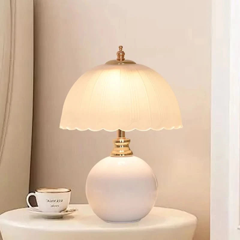 Ceramic & Glass Mushroom Table Lamp - Loeske