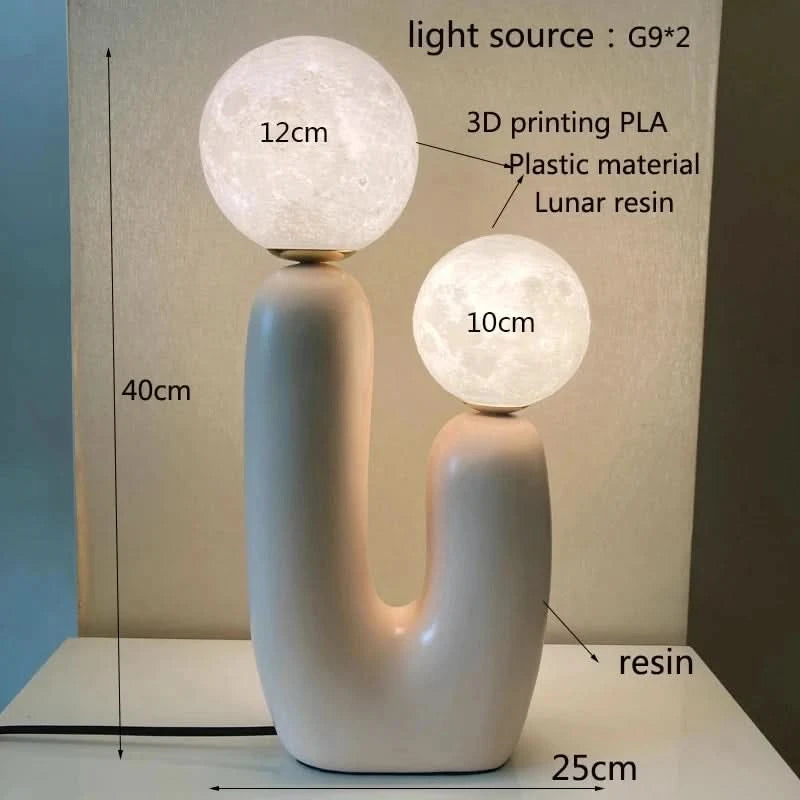 Art Resin Double-Ended Table Lamp - Loeske