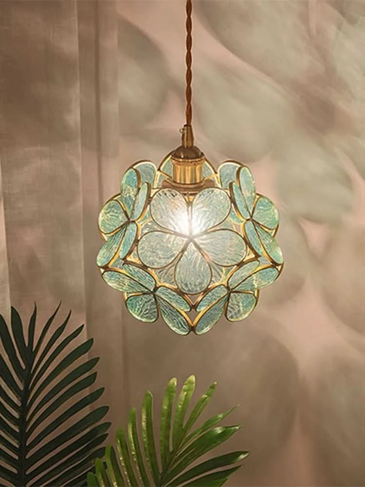 Glazed Glass  Lotus Flower Lamp - Loeske