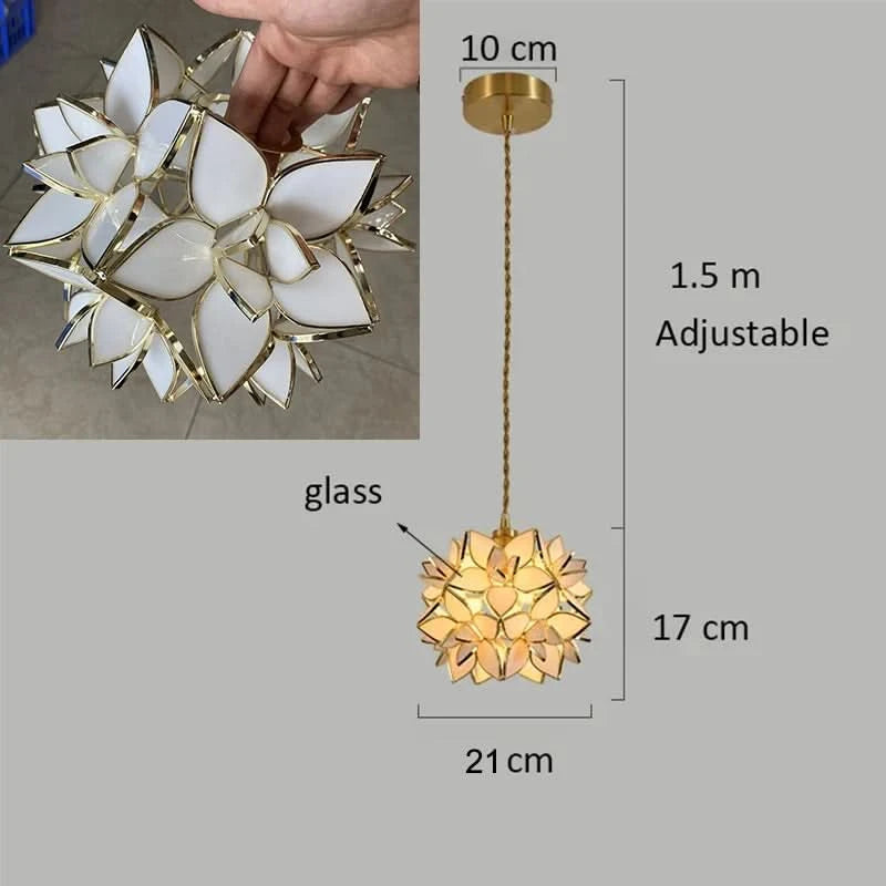 Glazed Glass  Lotus Flower Lamp - Loeske