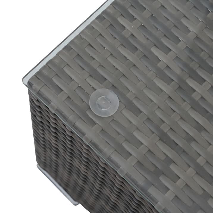 4 Set Wicker Furniture With Tempered Glass Coffee Table - Loeske