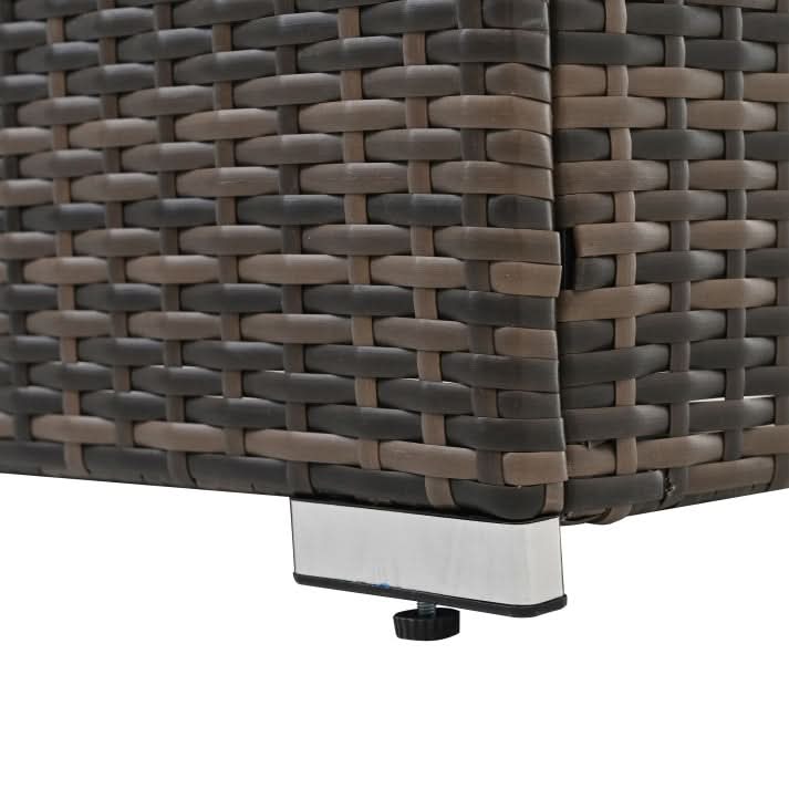 4 Set Wicker Furniture With Tempered Glass Coffee Table - Loeske