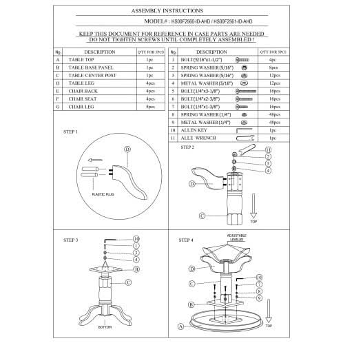 5pc Set Round Table - Loeske
