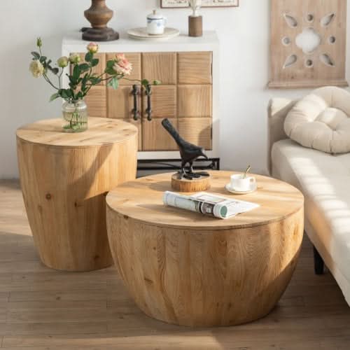 Vintage Style Bucket Shaped Coffee Table - Loeske