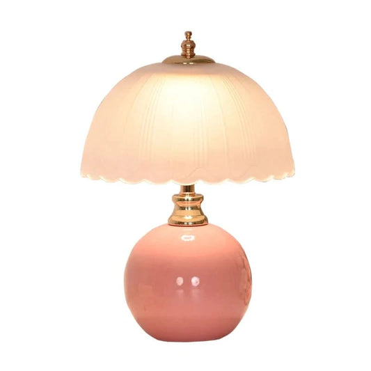 Ceramic & Glass Mushroom Table Lamp - Loeske